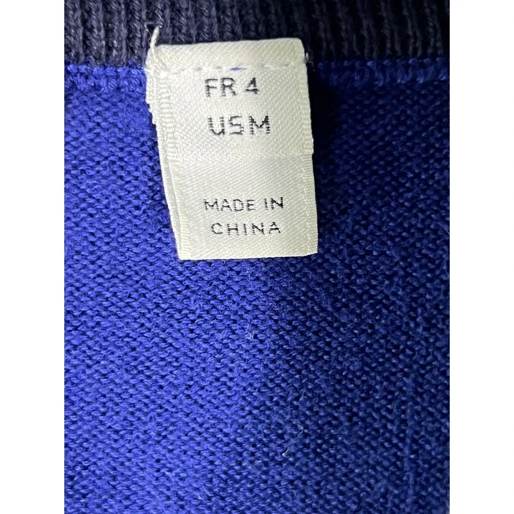 Lacoste Mens Royal Blue Quarter Zip Pullover Sweater Size US Medium FR 4